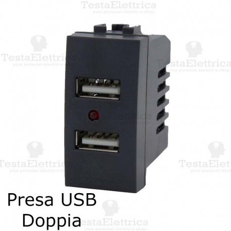 Caricatore USB doppia compatibile con serie Bticino LivingLight