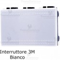 Interruttore bianco 3 moduli compatibile con serie Bticino LivingLight