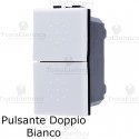Pulsante doppio bianco compatibile con serie Bticino LivingLight