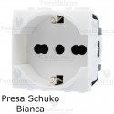 Presa schuko bianca compatibile con serie Bticino LivingLight