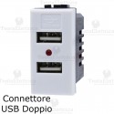 Presa bianca doppia USB compatibile con serie Bticino LivingLight