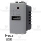 presa USB grigia compatibile con serie Living Light tech