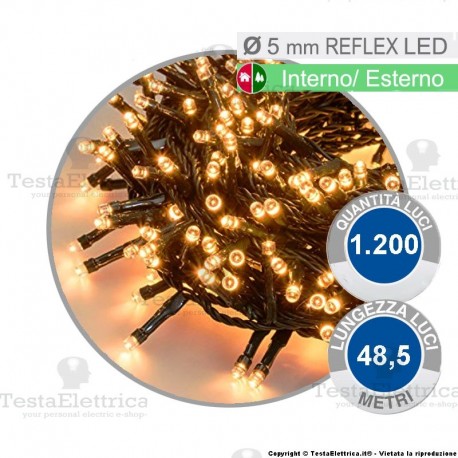 Catena luci di natale da 1200 reflex LED 
