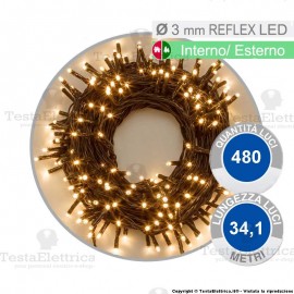 Catena di natale a reflex led bianco caldo 