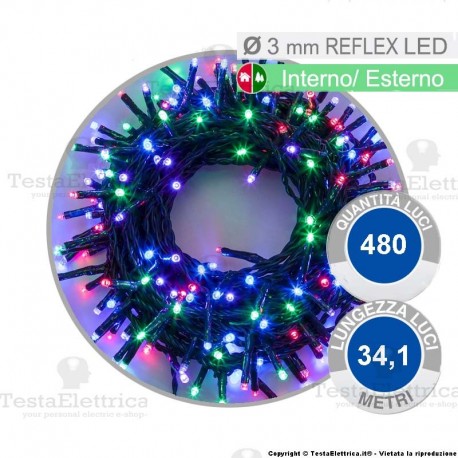 Catena di natale a reflex led Multicolore 