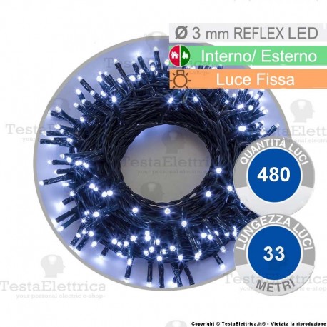 Catena di natale a led fissa Bianco Freddo 