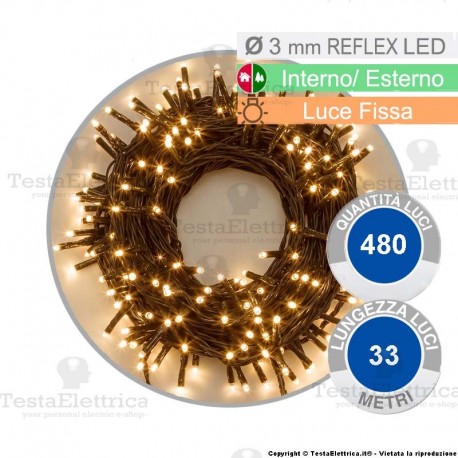 Catena di natale a led fissa Bianco caldo 