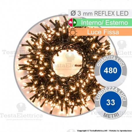 Catena di natale a led fissa Bianco naturale 