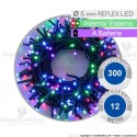 Serie da 300 reflex LED Multicolore a batterie per interno ed esterno