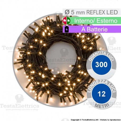Catena di natale a led luce calda a batterie
