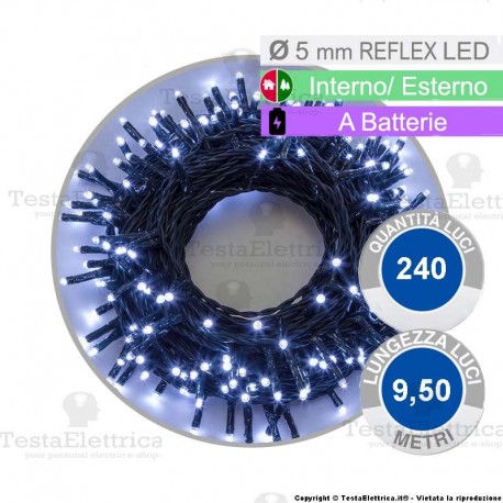 Catena di natale a led Bianco Freddo a batterie