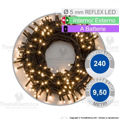 Catena di natale a led Bianco Caldo a batterie