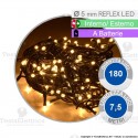 Serie da 180 reflex LED Bianco Caldo a batterie per interno ed esterno