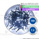 Serie da 180 reflex LED Bianco Freddo a batterie per interno ed esterno
