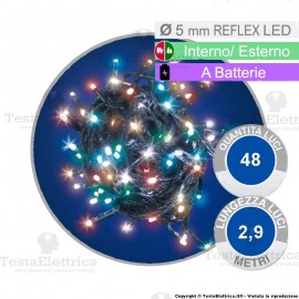 catena 48 led multicolore a batterie