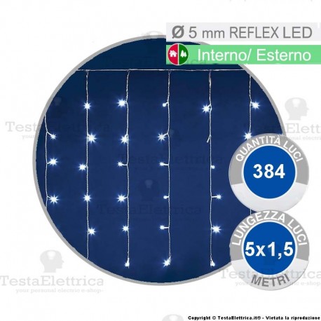 Tenda Luminosa a Led altezza 1,5 metri x 5 metri di lunghezza