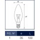 Lampada a incandescenza oliva chiara 60W E14 Leuci