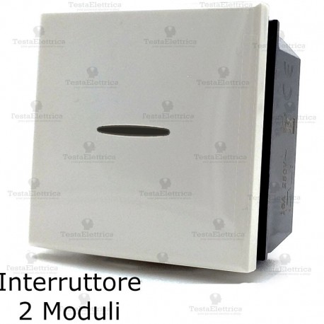 interruttore 2 moduli compatibile bticino axolute bianca