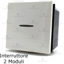 Interruttore assiale 2 moduli bianco compatibile con serie Bticino Axolute