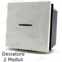 Deviatore assiale 2 moduli bianco compatibile con serie Bticino Axolute