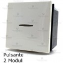 Pulsante assiale 2 moduli bianco compatibile con serie Bticino Axolute