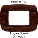 Placca Legno scuro 3,4 e 6 moduli in ABS compatibile con serie Bticino Axolute