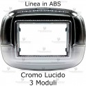 Placca Cromo Lucido 3,4 e 6 moduli in ABS compatibile con serie Bticino Axolute