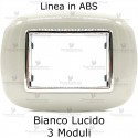 Placca Bianco Lucido 3,4 e 6 moduli in ABS compatibile con serie Bticino Axolute