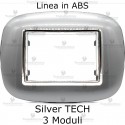 Placca Silver TECH 3,4 e 6 moduli in ABS compatibile con serie Bticino Axolute