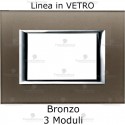 Placca Bronzo 3,4 e 6 moduli in vetro compatibile con serie Bticino Axolute