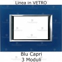 Placca Blu Capri 3,4 e 6 moduli in vetro compatibile con serie Bticino Axolute
