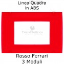 Placca 3,4 e 7 moduli in ABS Rosso Ferrari compatibile con serie Bticino LivingLight