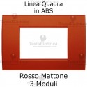 Placca 3,4 e 7 moduli in ABS Rosso Mattone compatibile con serie Bticino LivingLight