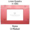 Placca 3,4 e 7 moduli in ABS Rosa compatibile con serie Bticino LivingLight
