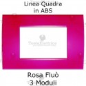Placca 3,4 e 7 moduli in ABS Rosa Fluò compatibile con serie Bticino LivingLight