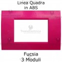 Placca 3,4 e 7 moduli in ABS Fucsia compatibile con serie Bticino LivingLight