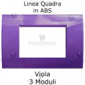 Placca 3,4 e 7 moduli in ABS Viola compatibile con serie Bticino LivingLight
