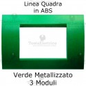 Placca 3,4 e 7 moduli in ABS Verde Metallizzato compatibile con serie Bticino LivingLight