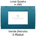 Placca 3,4 e 7 moduli in ABS Verde Petrolio compatibile con serie Bticino LivingLight
