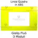 Placca 3,4 e 7 moduli in ABS Giallo Fluò compatibile con serie Bticino LivingLight