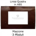 Placca 3,4 e 7 moduli in ABS Marrone compatibile con serie Bticino LivingLight