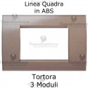 Placca 3,4 e 7 moduli in ABS Tortora compatibile con serie Bticino LivingLight
