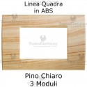 Placca 3,4 e 7 moduli in ABS Pino Chiaro compatibile con serie Bticino LivingLight