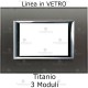 placca compatibile bticino living in vetro colore Titanio