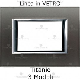 placca compatibile bticino living in vetro colore Titanio
