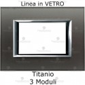 Placca Titanio 3,4 e 7 moduli in plexy effetto vetro compatibile con serie Bticino Living Light