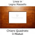 Placca 3,4 e 6 moduli in Legno Massello Chiaro compatibile con serie Bticino Axolute