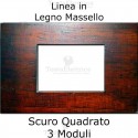Placca 3,4 e 6 moduli in Legno Massello Scuro compatibile con serie Bticino Axolute