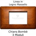 Placca 3,4 e 6 moduli in Legno Massello Legno Chiaro compatibile con serie Bticino Axolute