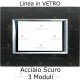 placca compatibile bticino matix in vetro acciao scuro